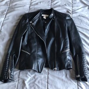 Black faux leather jacket